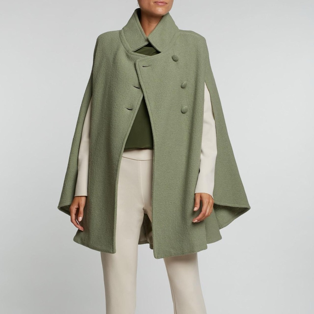 NWT Marta Scarampi Sage Wool Cape